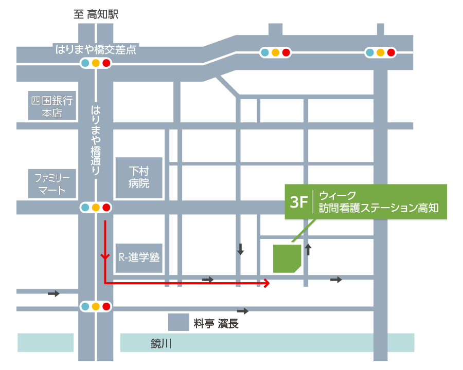 ウィーク訪問看護ステーション高知の地図